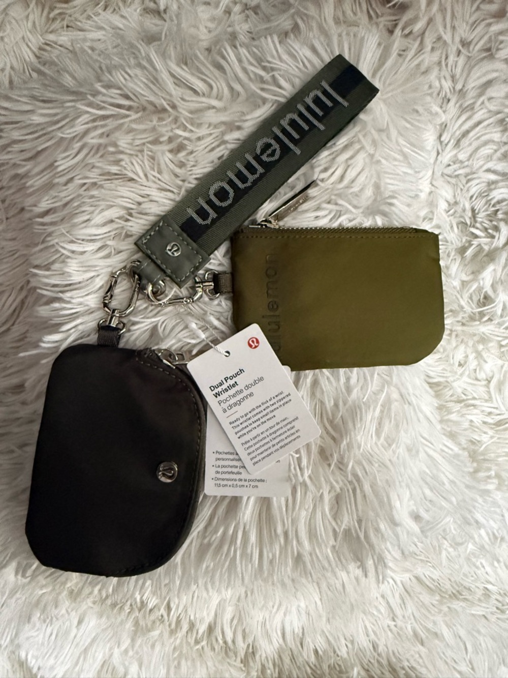 Lululemon Dual Pouch Wristlet - Olive & Army Green